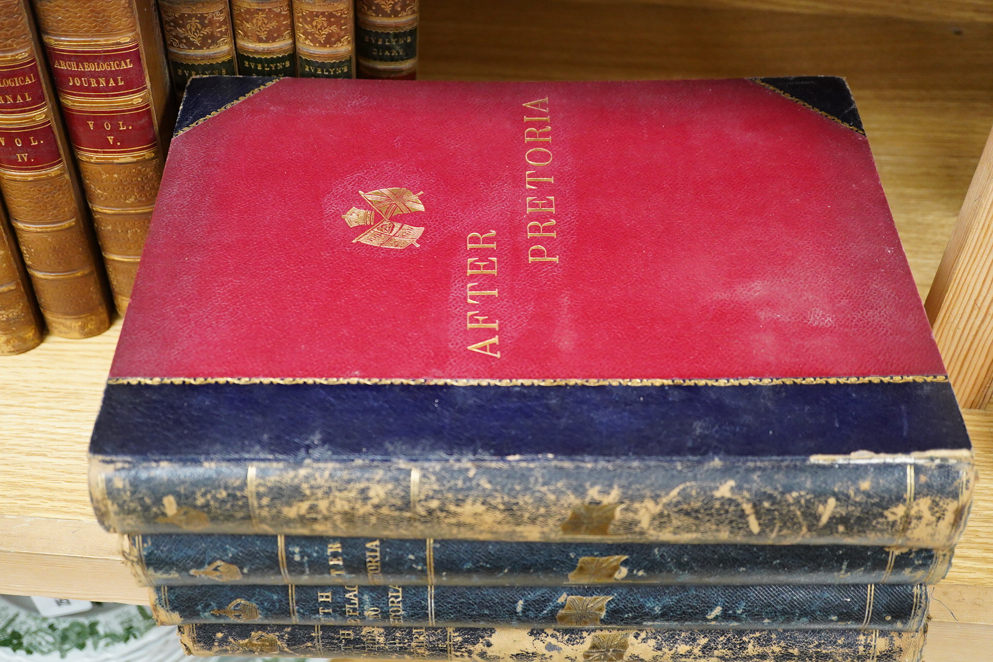 Historical Works: Furley’s History of the Weald of Kent 3 Vols, Evelyns Diary (4 Vols) Archaeological Journal (5Vols ex libris) Burkes Works (2Vols) After Pretoria + With the Flag to Pretoria (4vols) Arrowsmiths Eton Geo